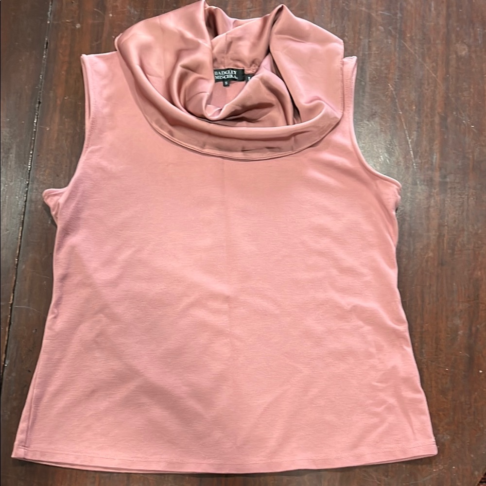 Badgley Mischka Pink Sleeveless Tank Top with Cowl Neck